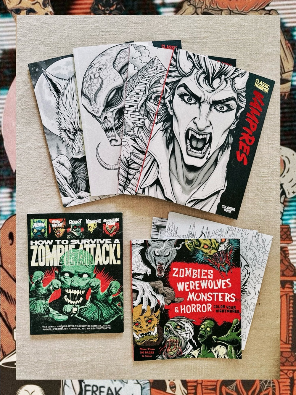Horror Themed Graphic Novel & Coloring Book Bundle